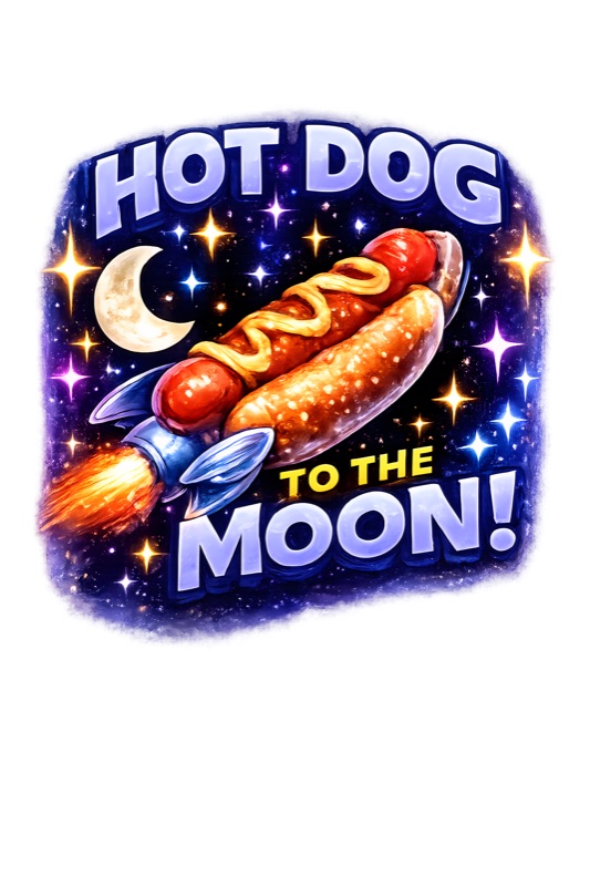 Hot Dog to the Moon design preview